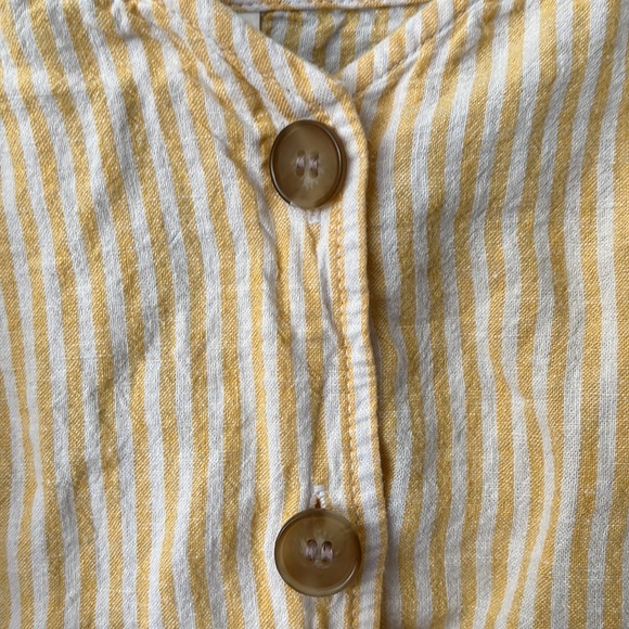 BP Nordstrom Size S top yellow & white stripe spaghetti strap button up EUC - Picture 3 of 5